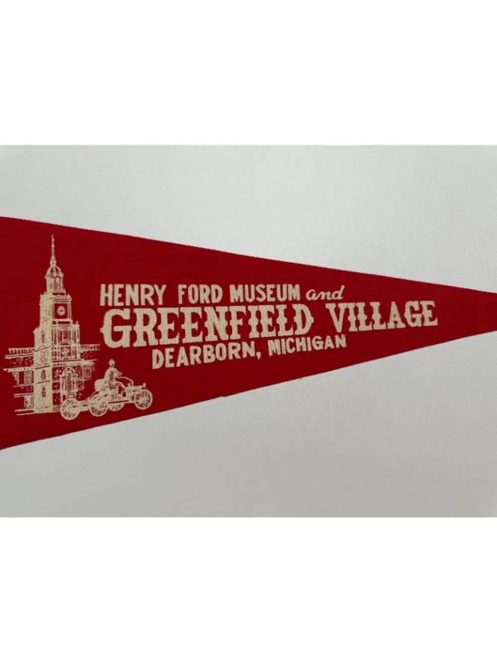 Vintage Henry Ford Museum and Greenfield Village Dearborn, Michigan pennant